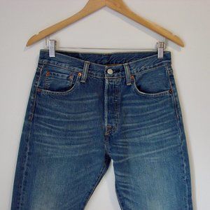 Levi's 501 Jeans Medium Wash Straight Leg Button Front Mens Size W 29 L 30